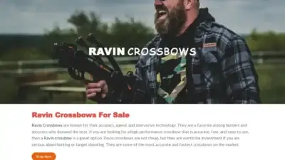 Screenshot of Non-Delivery scam website Ravincrossbowsusa.com