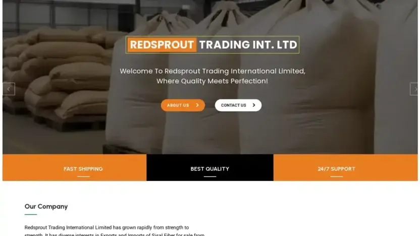 Screenshot of Non-Delivery scam website Redsprouttradingintltd.com