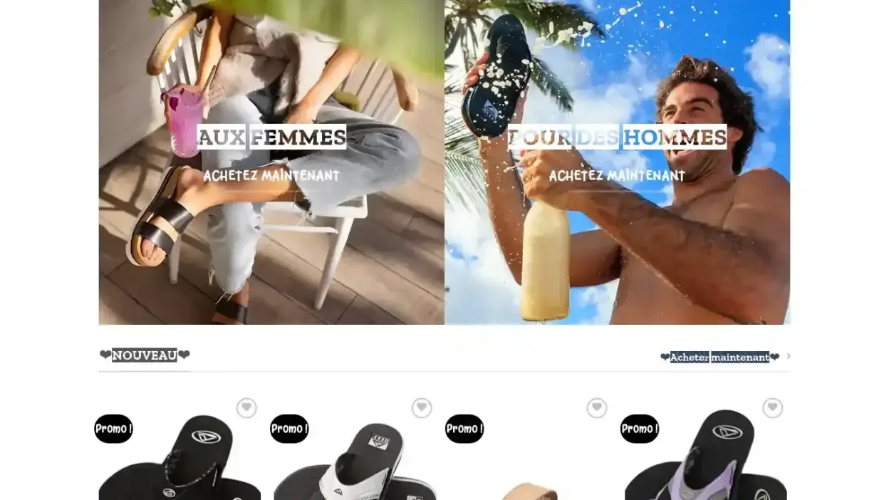 Screenshot of Non-Delivery scam website Reefsoldes.com