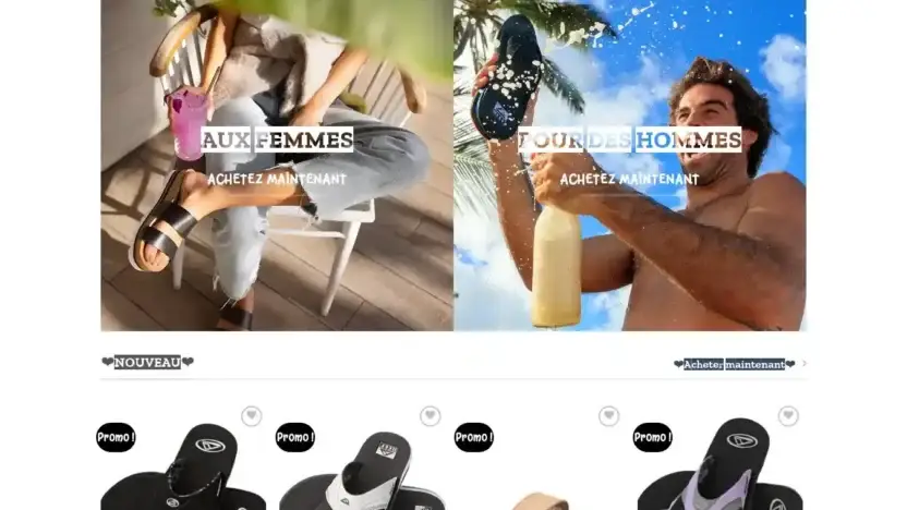 Screenshot of Non-Delivery scam website Reefsoldes.com