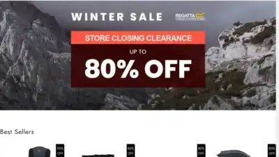 Screenshot of Non-Delivery scam website Regattauk.shop