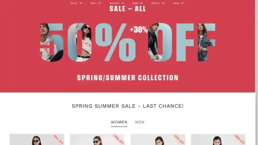 Screenshot of Non-Delivery scam website Replaystore.shop