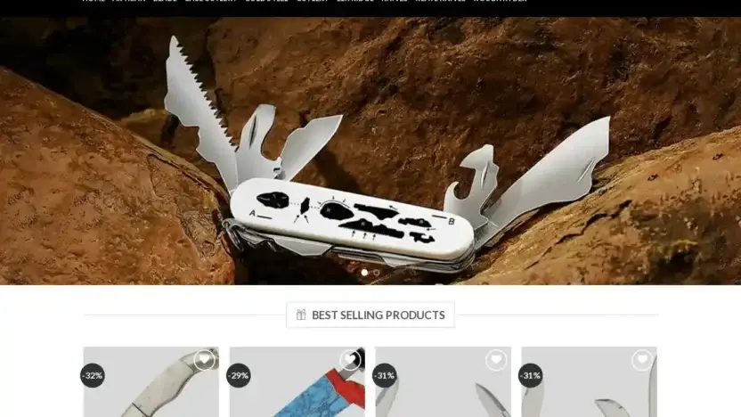 Screenshot of Non-Delivery scam website Retailknives.com