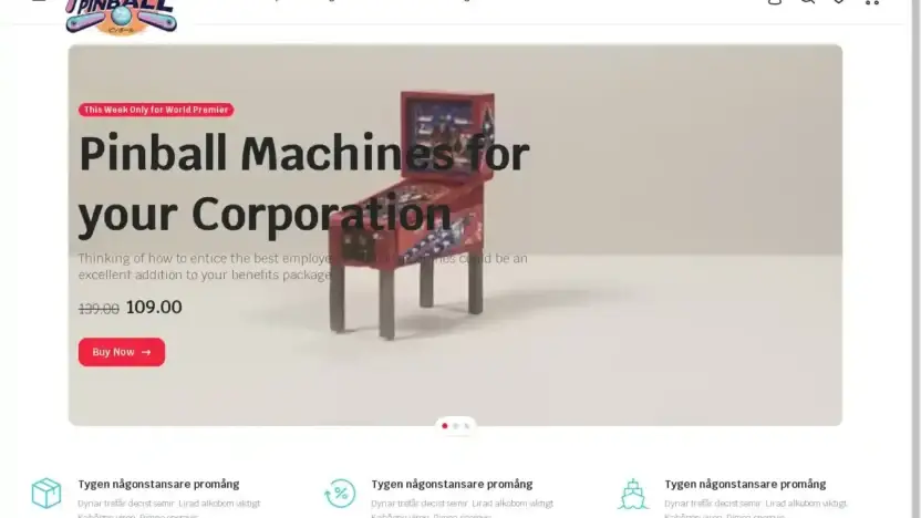 Screenshot of Non-Delivery scam website Retropinballcompany.com