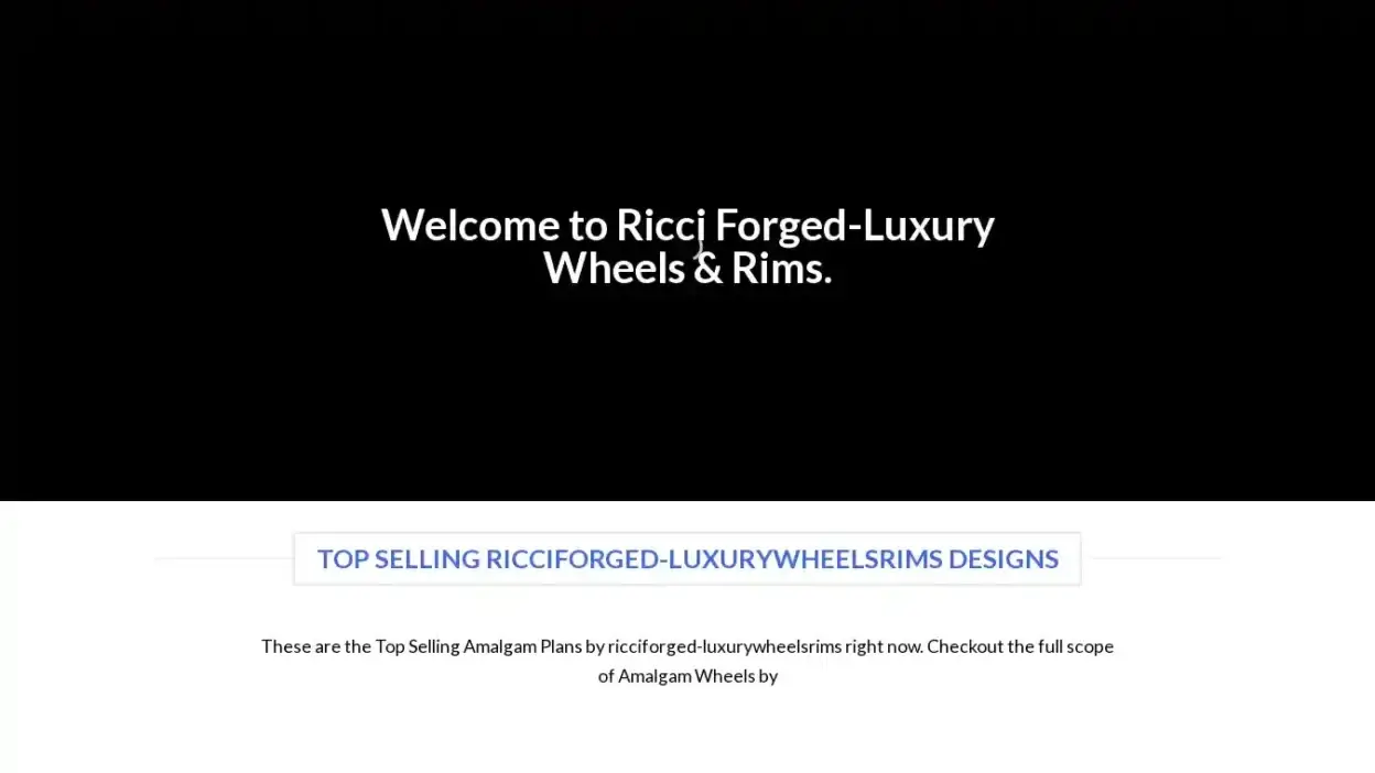 Screenshot of Automobile scam website Ricciforged-luxurywheelsrims.com