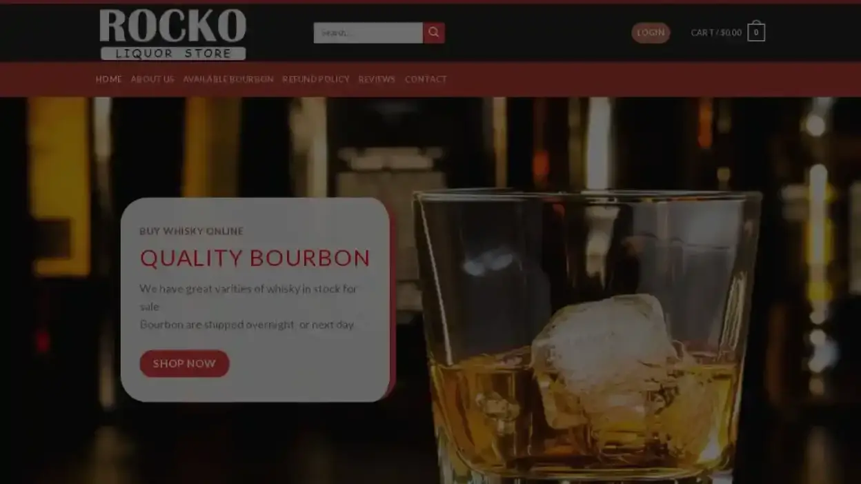 Screenshot of Whisky scam website Rockoliquor.com