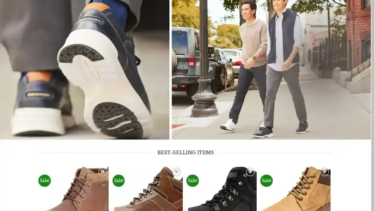 Screenshot of Non-Delivery scam website Rockportboot.com