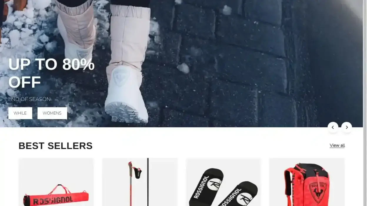 Screenshot of Non-Delivery scam website Rossignolindoor.com