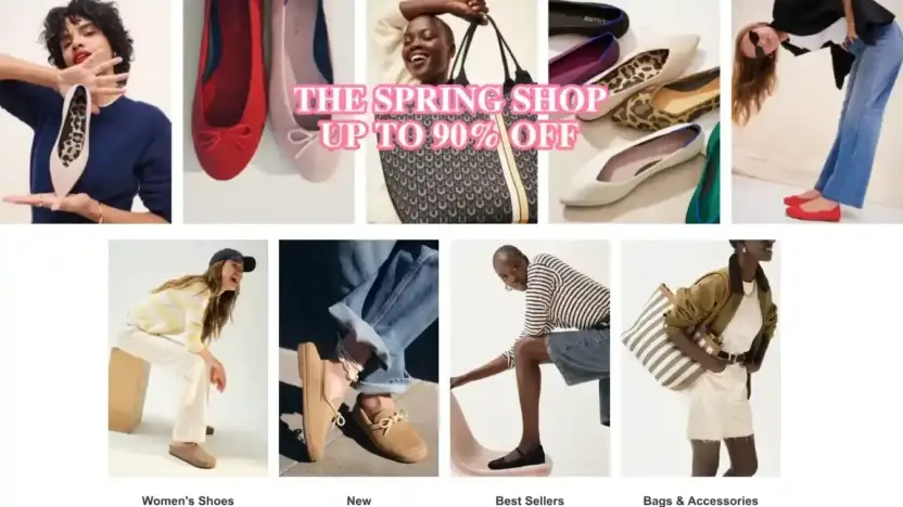 Screenshot of Non-Delivery scam website Rothysoutlet.shop