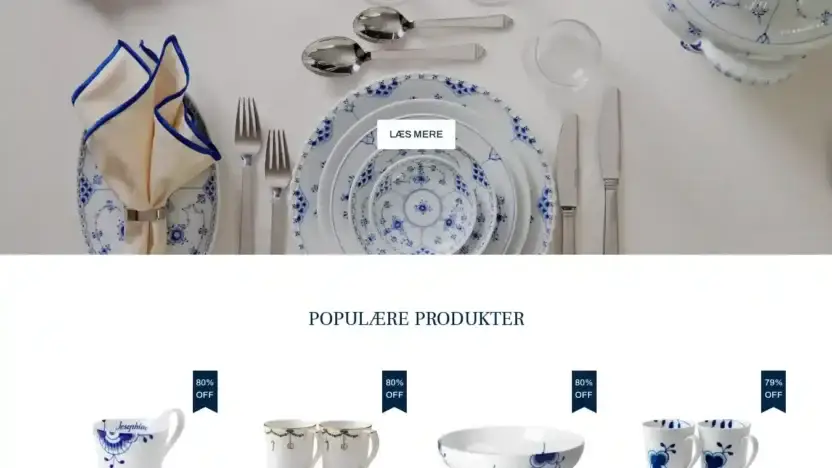 Screenshot of Non-Delivery scam website Royalcopenhagenstore.com