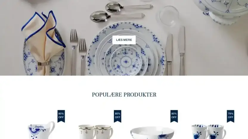 Screenshot of Non-Delivery scam website Royalcopenhagenvip.com