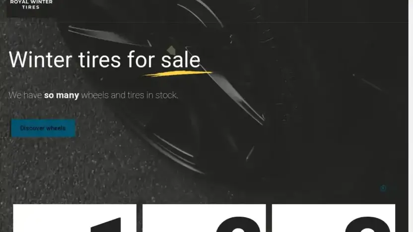 Screenshot of Non-Delivery scam website Royalwintertires.com