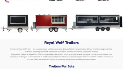 Screenshot of Non-Delivery scam website Royalwolftrailers.com