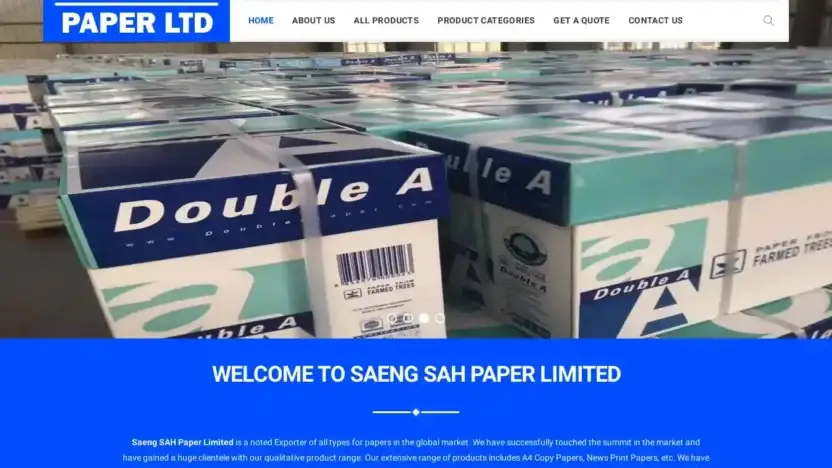 Screenshot of Commodity scam website Saengsahpaperltd.com