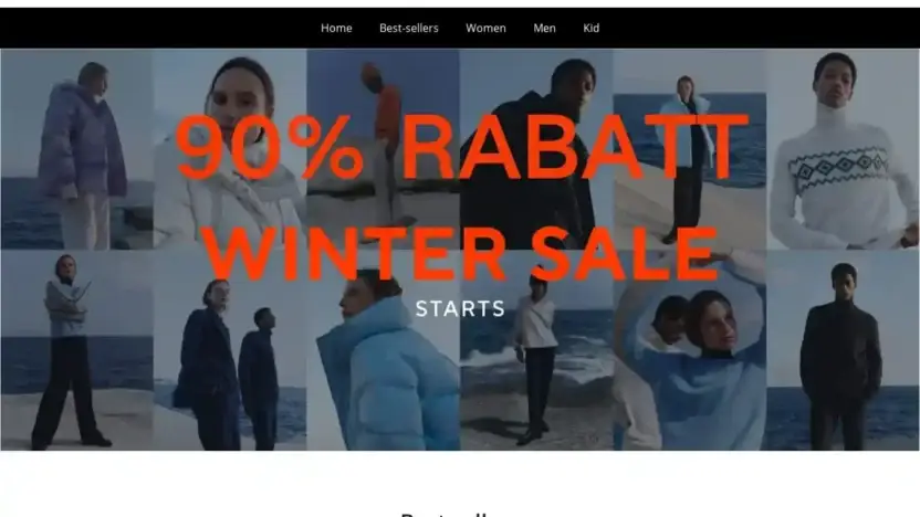 Screenshot of Non-Delivery scam website Saletomtailor.com