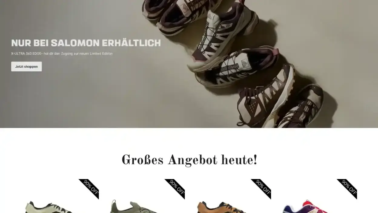 Screenshot of Non-Delivery scam website Salomanonlineshop.com