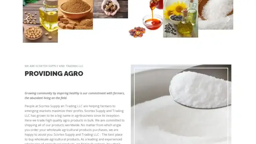 Screenshot of Commodity scam website Scortexsupplytradings.com