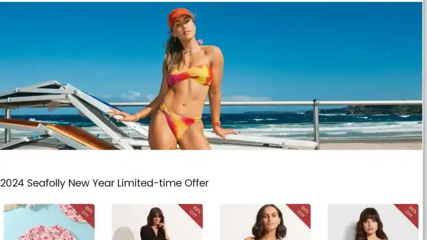 Screenshot of Non-Delivery scam website Seafolllyau.shop