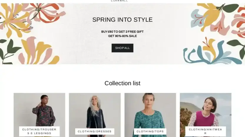 Screenshot of Non-Delivery scam website Seasaltcornwallsale.com