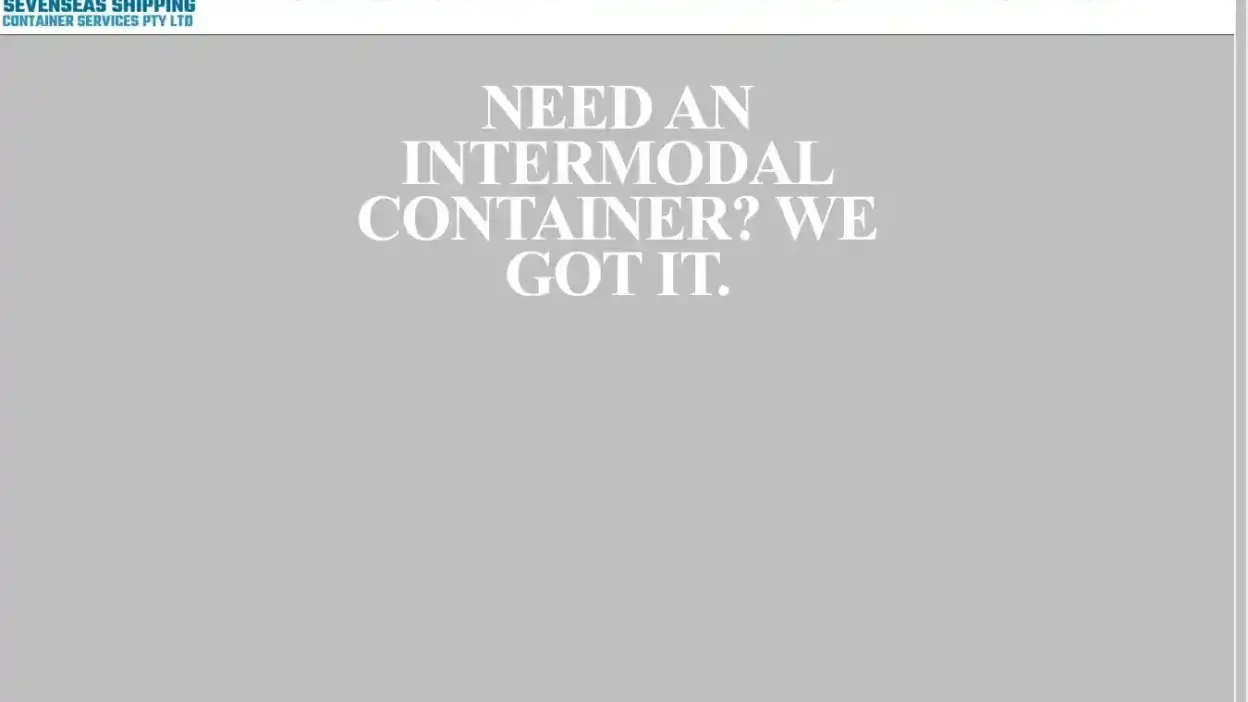 Screenshot of Container scam website Sevenseasshippingcservices.com