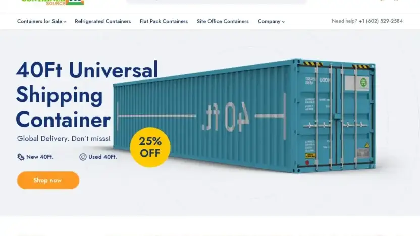 Screenshot of Container scam website Shippingcontainersource.com