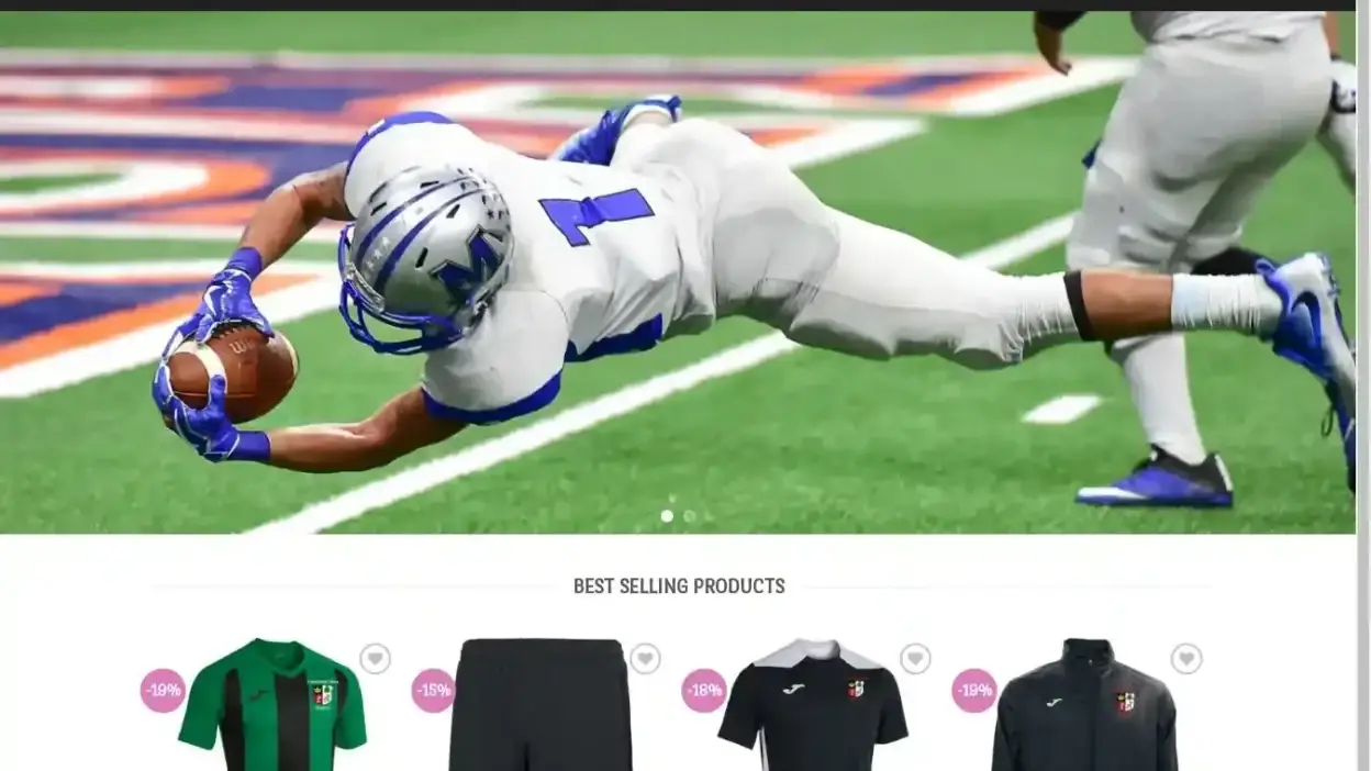 Screenshot of Non-Delivery scam website Shopfootballna.com