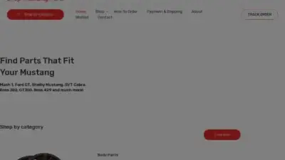 Screenshot of Automobile scam website Shopmustangparts.com