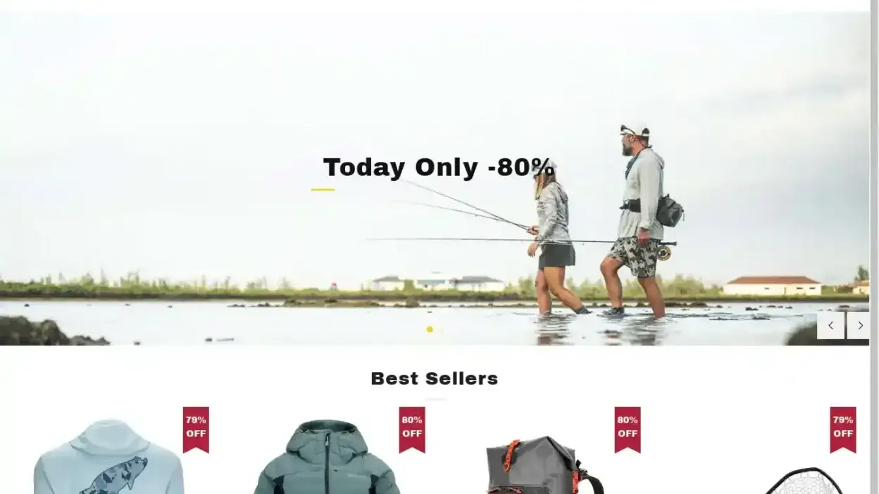 Screenshot of Non-Delivery scam website Simmsfishingsyvip.shop