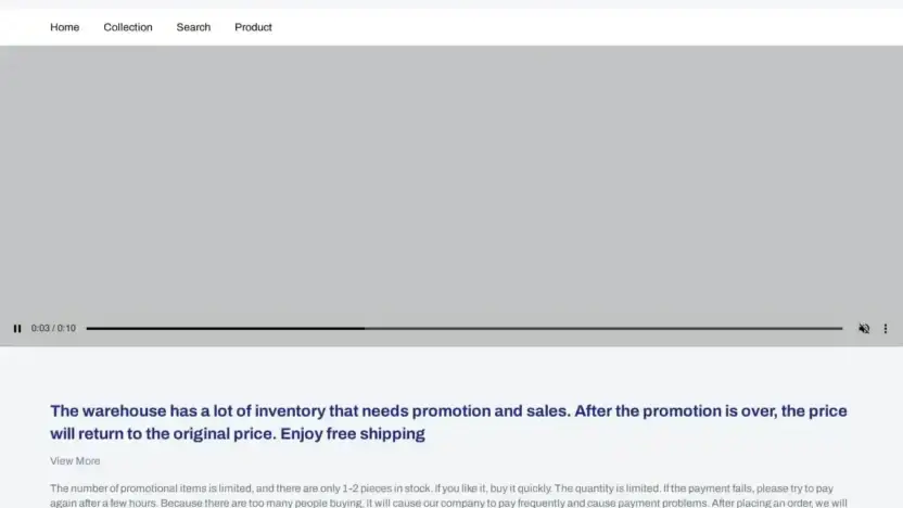 Screenshot of Non-Delivery scam website Sinceoof.shop