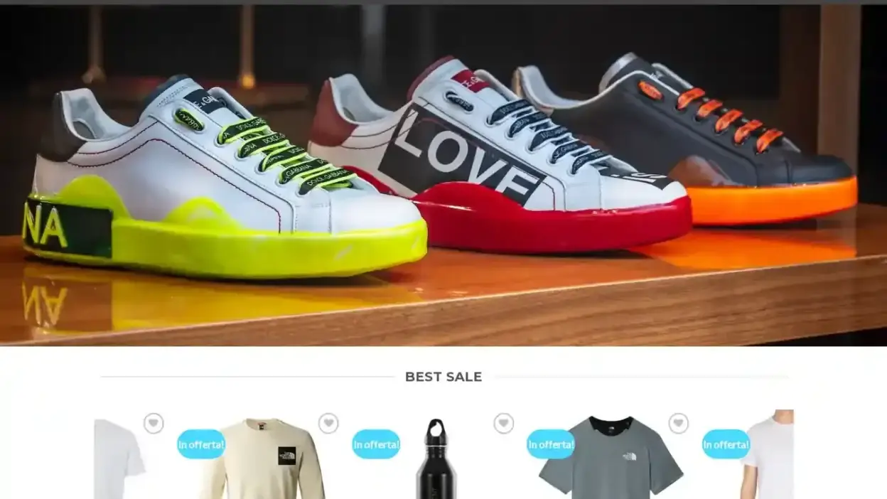 Screenshot of Fashion scam website Sitoabbigliamento.com