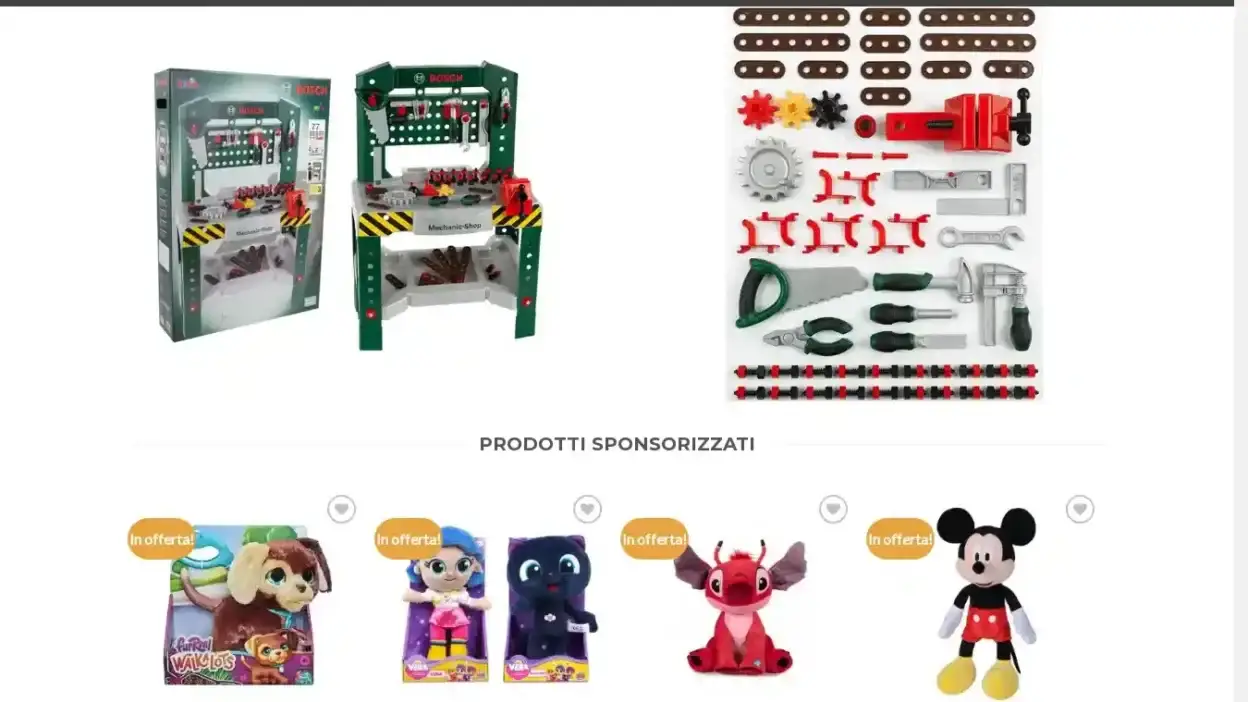 Screenshot of Non-Delivery scam website Sitogiocattoli.com