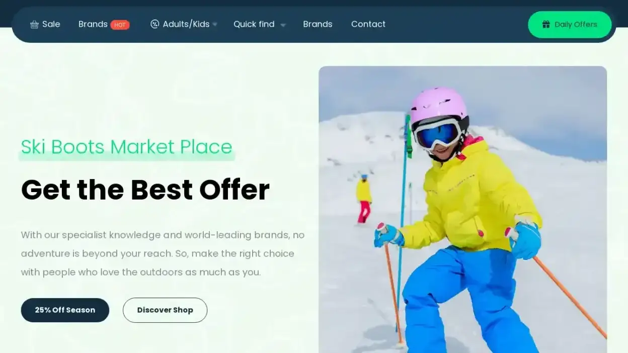 Screenshot of Sport scam website Skiboots.online