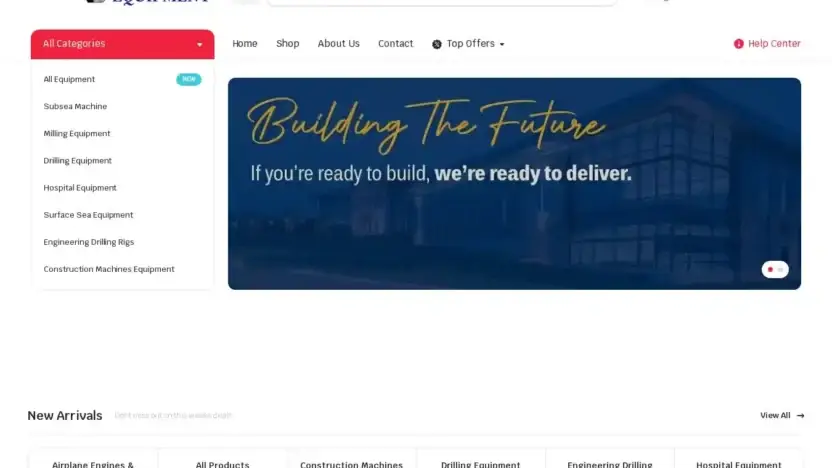 Screenshot of Non-Delivery scam website Skylineglobalequipment.com