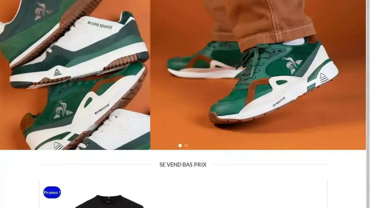 Screenshot of Non-Delivery scam website Sportlecoqfr.com