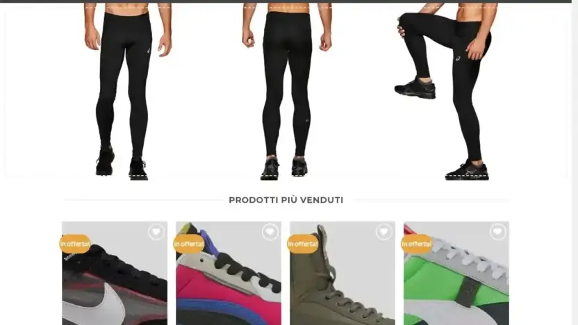 Screenshot of Non-Delivery scam website Sportnegozio.com