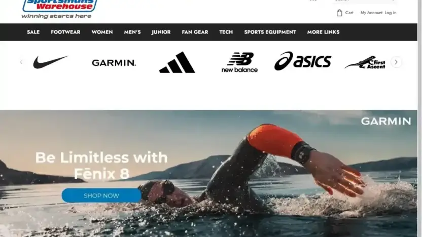 Screenshot of Non-Delivery scam website Sportsmanswarehousesza.com