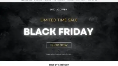 Screenshot of Non-Delivery scam website Sportswearmerch.com