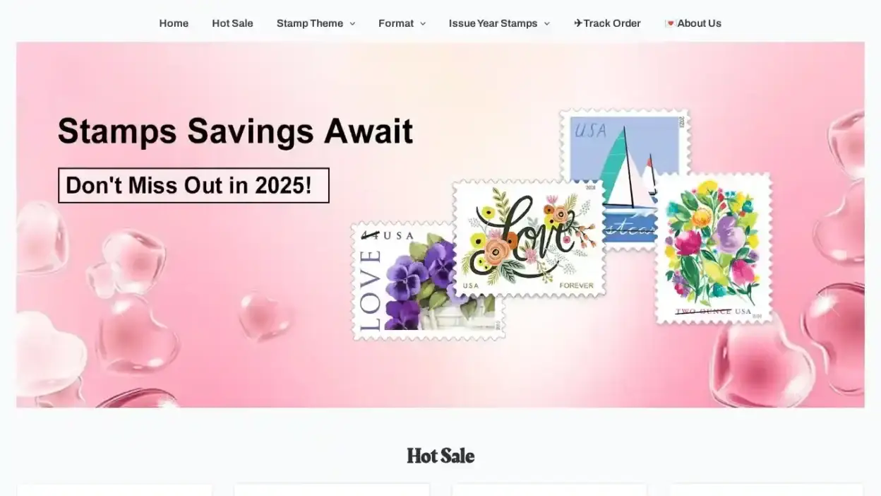 Screenshot of Non-Delivery scam website Stamponlines.shop