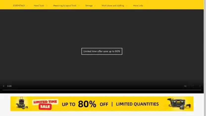 Screenshot of Non-Delivery scam website Stanleyoutillage-eu.shop