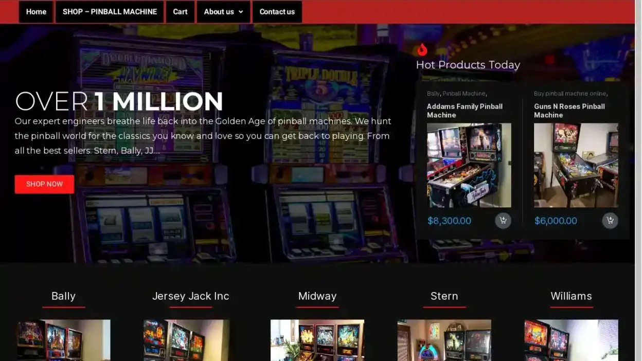 Screenshot of Non-Delivery scam website Sternpinbals.com