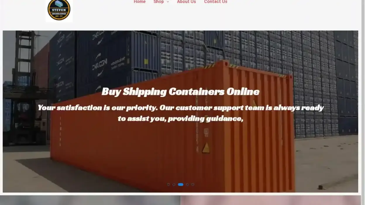 Screenshot of Container scam website Stevencontainersservices.com