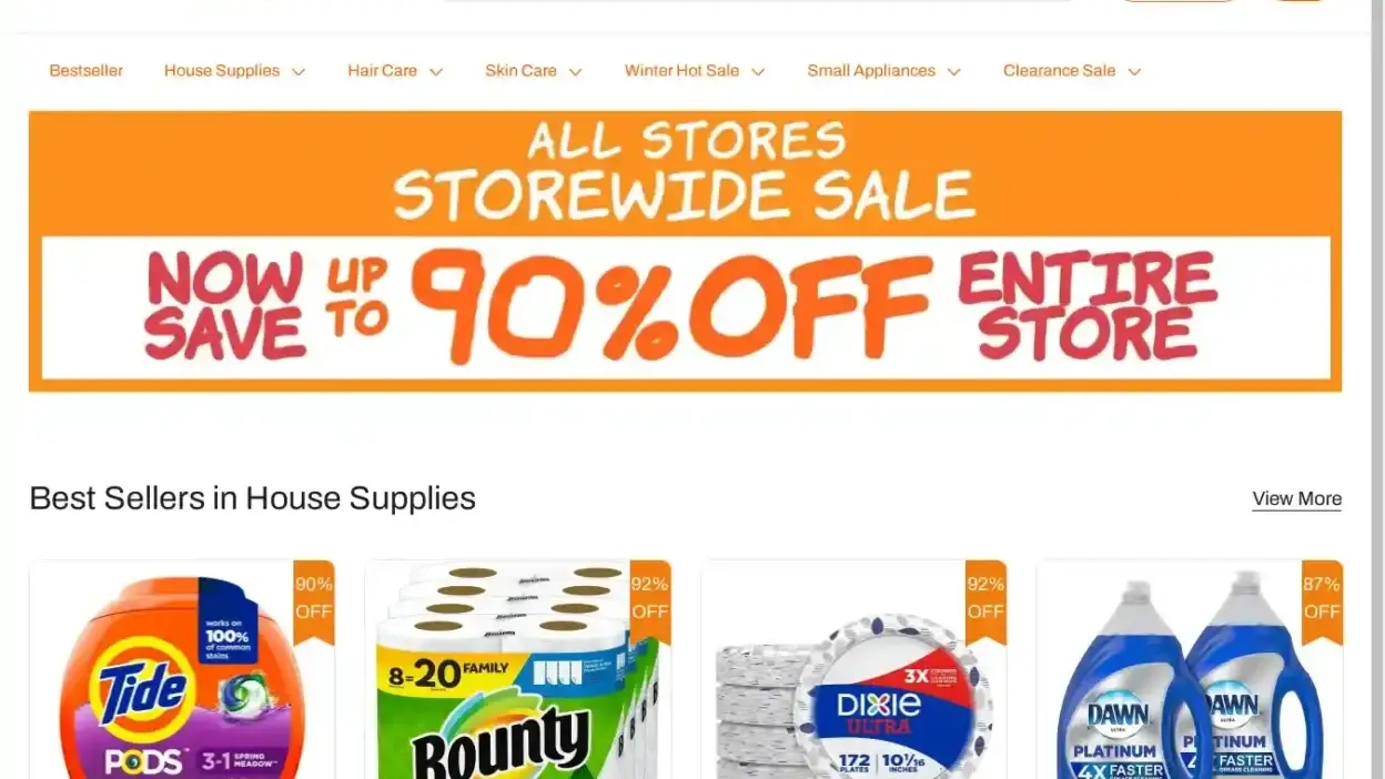 Screenshot of Non-Delivery scam website Storebargly.com