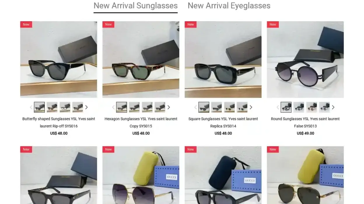 Screenshot of Non-Delivery scam website Sunglassforme.net