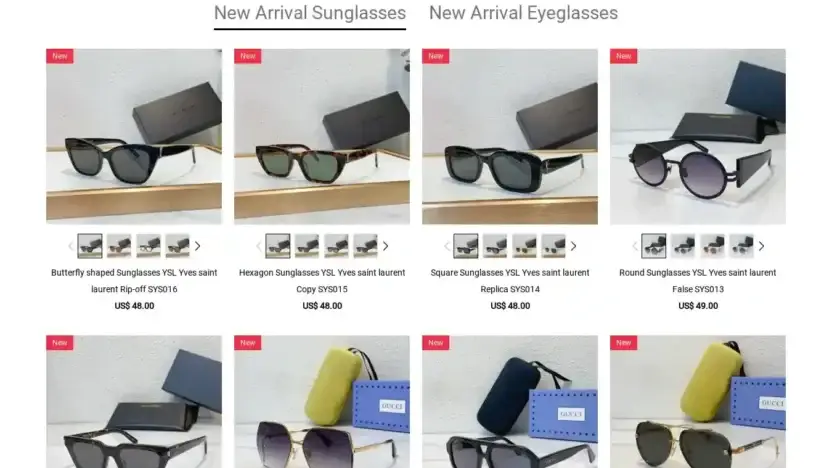 Screenshot of Non-Delivery scam website Sunglassforme.net