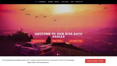 Screenshot of Automobile scam website Sunriseautossales.com