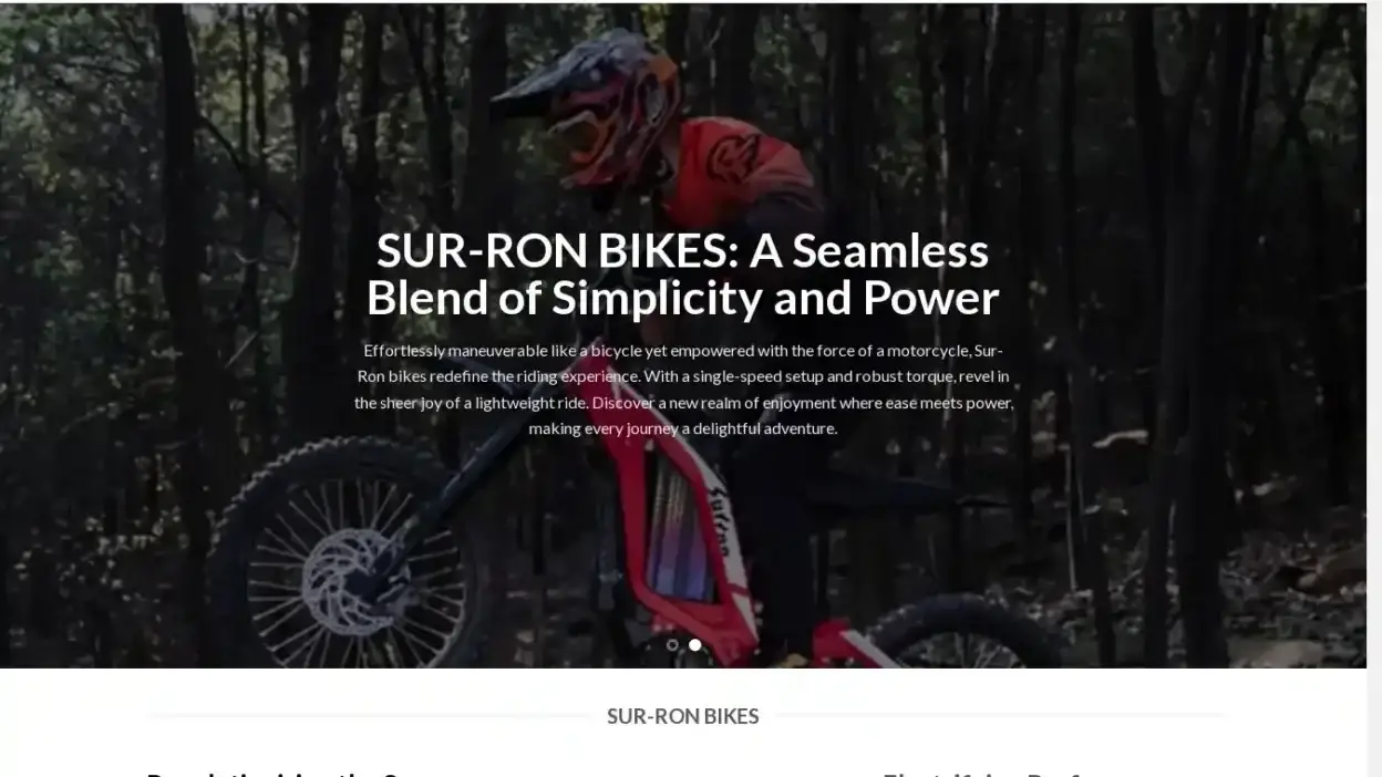 Screenshot of Automobile scam website Surron-bike.com
