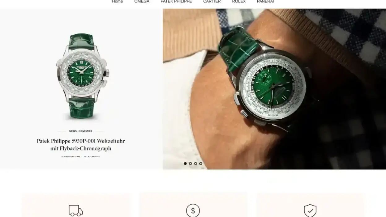 Screenshot of Non-Delivery scam website Swisswatchch.com