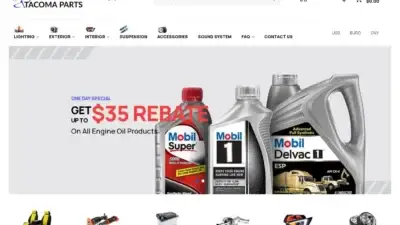 Screenshot of Automobile scam website Tacomatoyotaparts.com