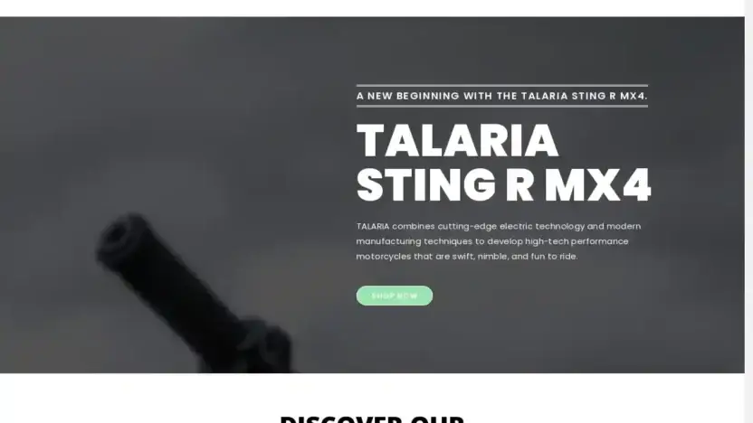 Screenshot of Non-Delivery scam website Talariabikeshop.com