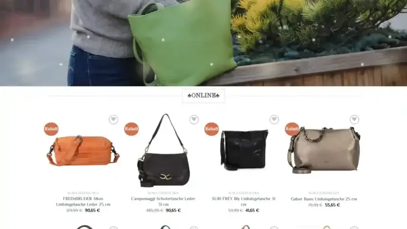 Screenshot of Non-Delivery scam website Taschenfurfrauen.com